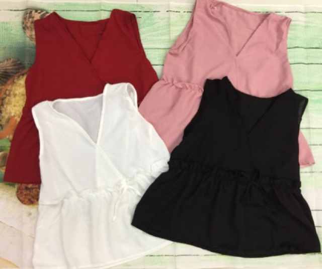 Áo sát nách phối nơ