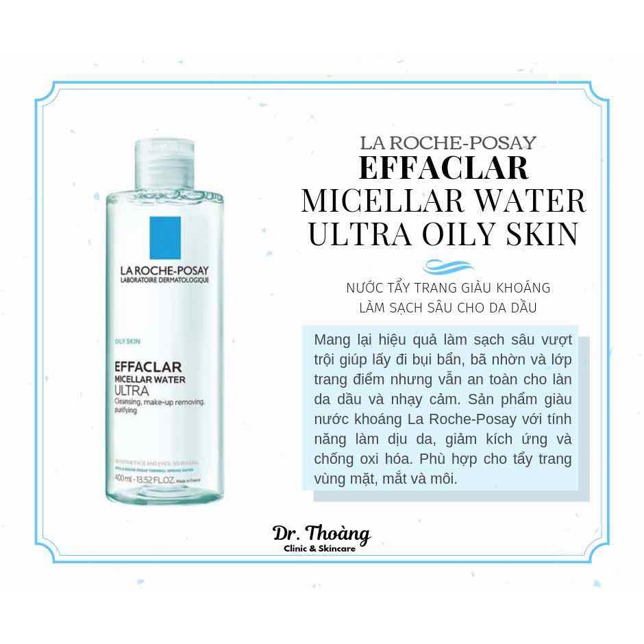 [HÀNG CTY NHẬP KHẨU] Nước tẩy trang LaRoche Posay dành cho da dầu và da nhạy cảm 400ml