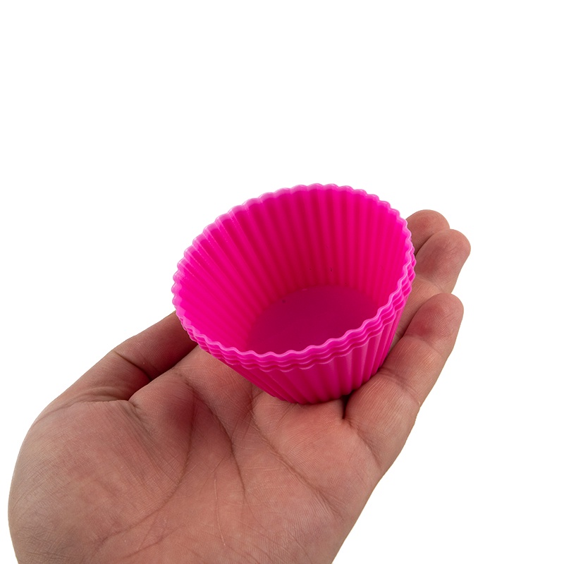 Bộ 4 Khuôn Silicon Làm Bánh Cupcake Hình Tròn Tiện Dụng