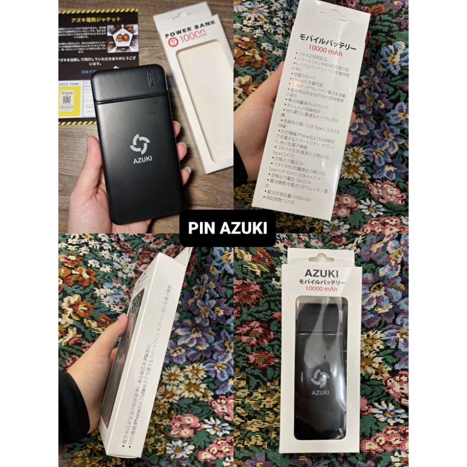 ⚡️  PIN SẠC DỰ PHÒNG AZUKI 10000MAH CHO ÁO SƯỞI ẤM AZUKI ⚡️ CỰC BỀN BH12 THÁNG - HAKARA