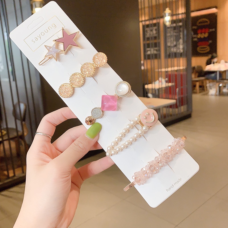 Kẹp tóc đính ngọc trai kiểu Hàn Quốc xinh xắn cho nữ