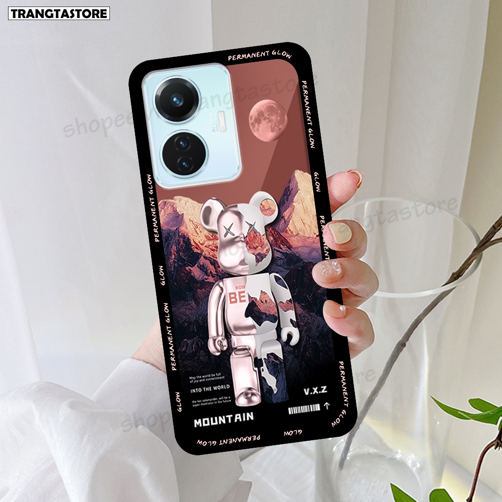 Ốp Vivo Y55 2022 in hình gấu Bearbrick,Mountain,xanh,đen,đỏ giá rẻ