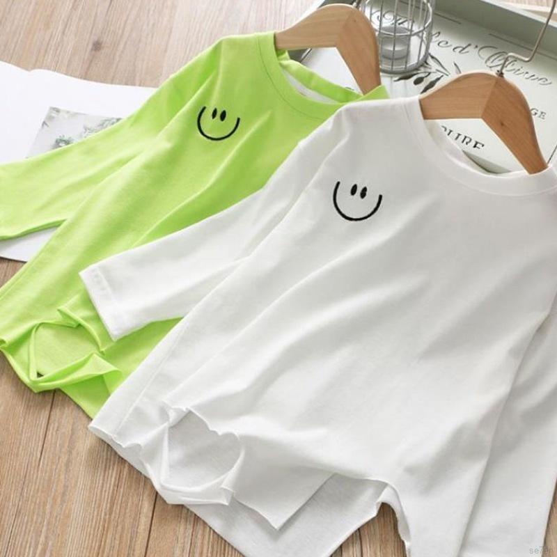 Áo sơ mi tay dài in họa tiết hoạt hình kiểu Hàn Quốc thời trang mùa thu cho bé gái Se7en