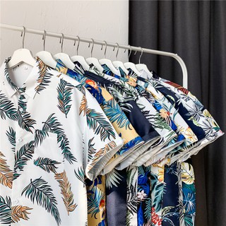 Áo sơ mi tay ngắn phong cách Hawaii đi biển trẻ trung