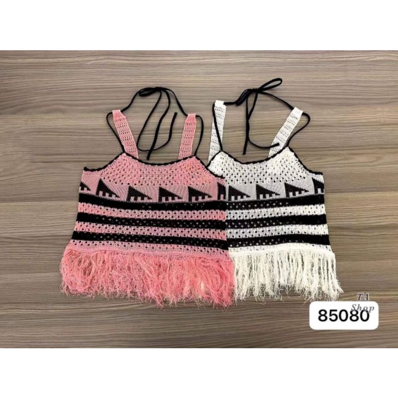 Áo 2 dây croptop tua rua hàng QC