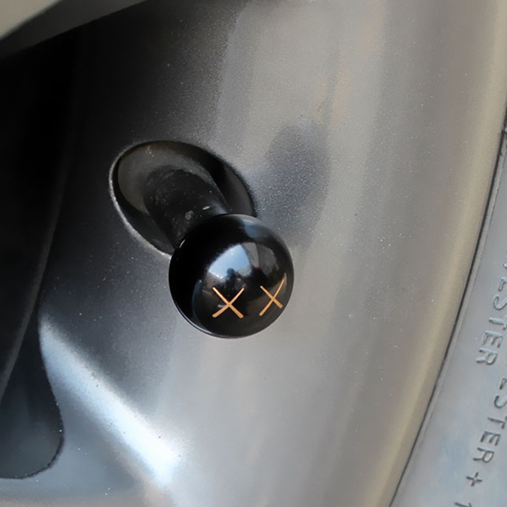 Bộ 4 Nắp Van Lốp Xe Hơi / Xe Tải / Xe Máy Suv Màu Đen Chống Mòn Tiện Dụng