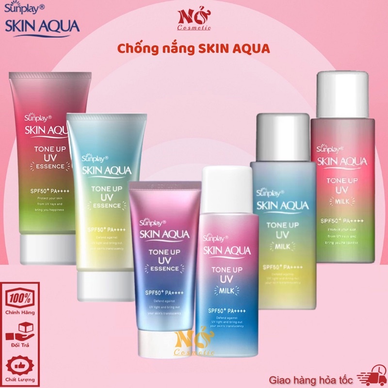 Kem chống nắng kiềm dầu nâng tông Sunplay Skin Aqua Tone Up UV Milk 50g