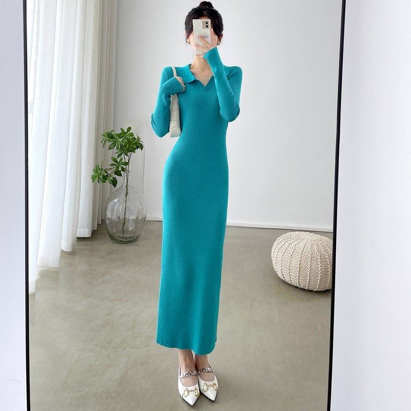 Váy len body dáng dài hàng Tmall QCCC