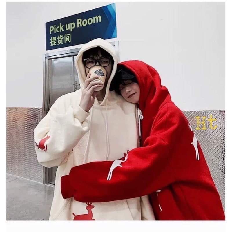 Áo hôdie Cotton tuần lộc toàn thân H2A