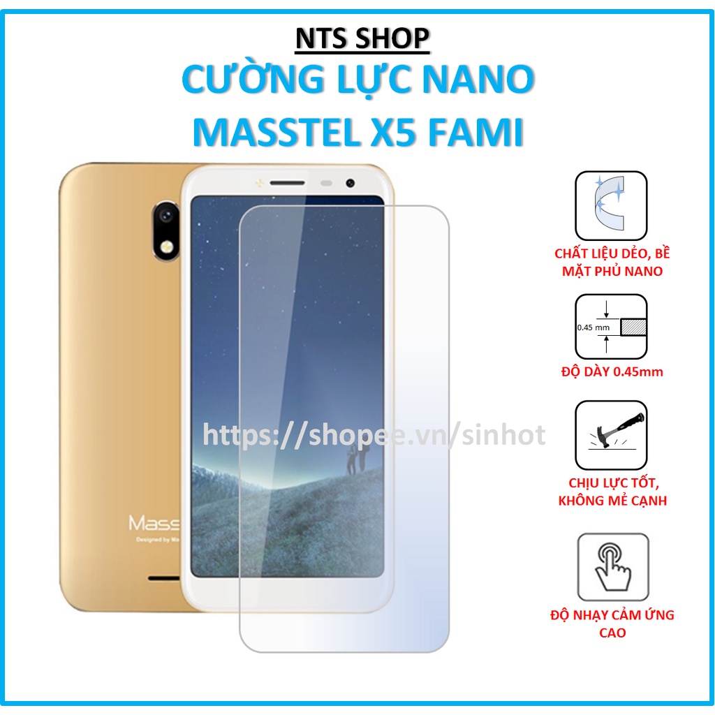 Dán cường lực dẻo bảo vệ màn hình Masstel X5 Fami