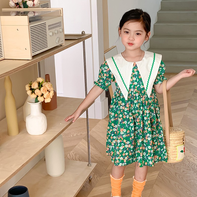 Đầm Công Chúa Tay Phồng In Họa Tiết Hoa Kiểu Hàn Quốc Thời Trang Mùa Hè Se7en