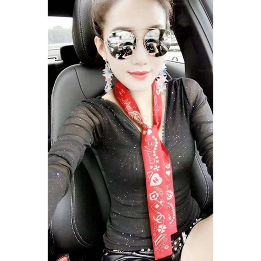 Khăn lụa cà vạt - Khăn quấn giỏ xách bản nhỏ.