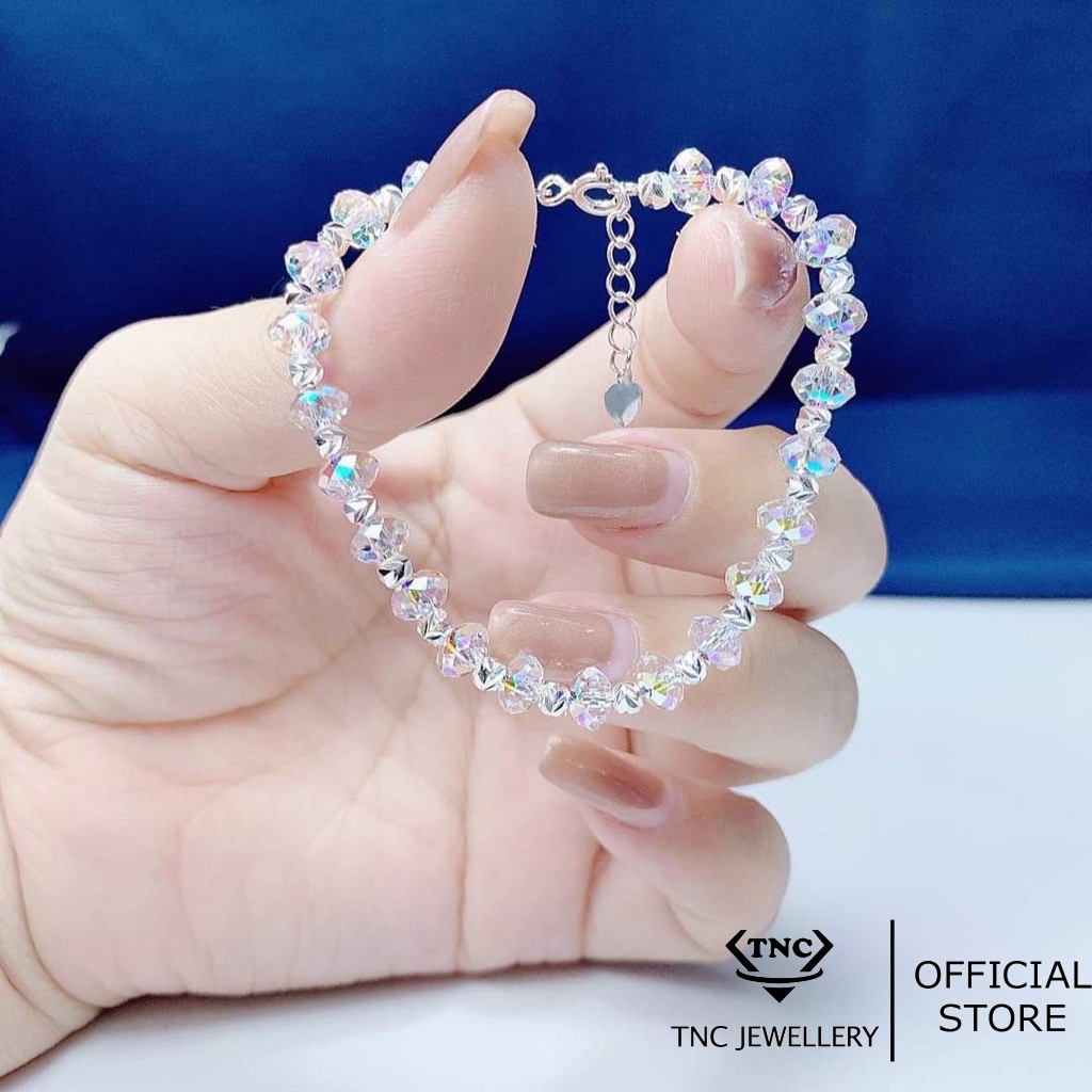 Lắc tay bạc nữ đẹp bạc Ý pha lê sang trọng cho nữ- Trang sức TNC Jewellery