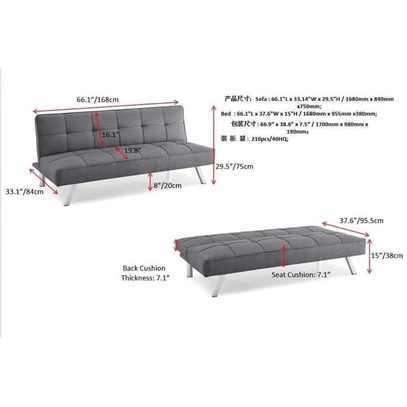 Ghế Sofa bed 85*168cm có thể ngả làm giường