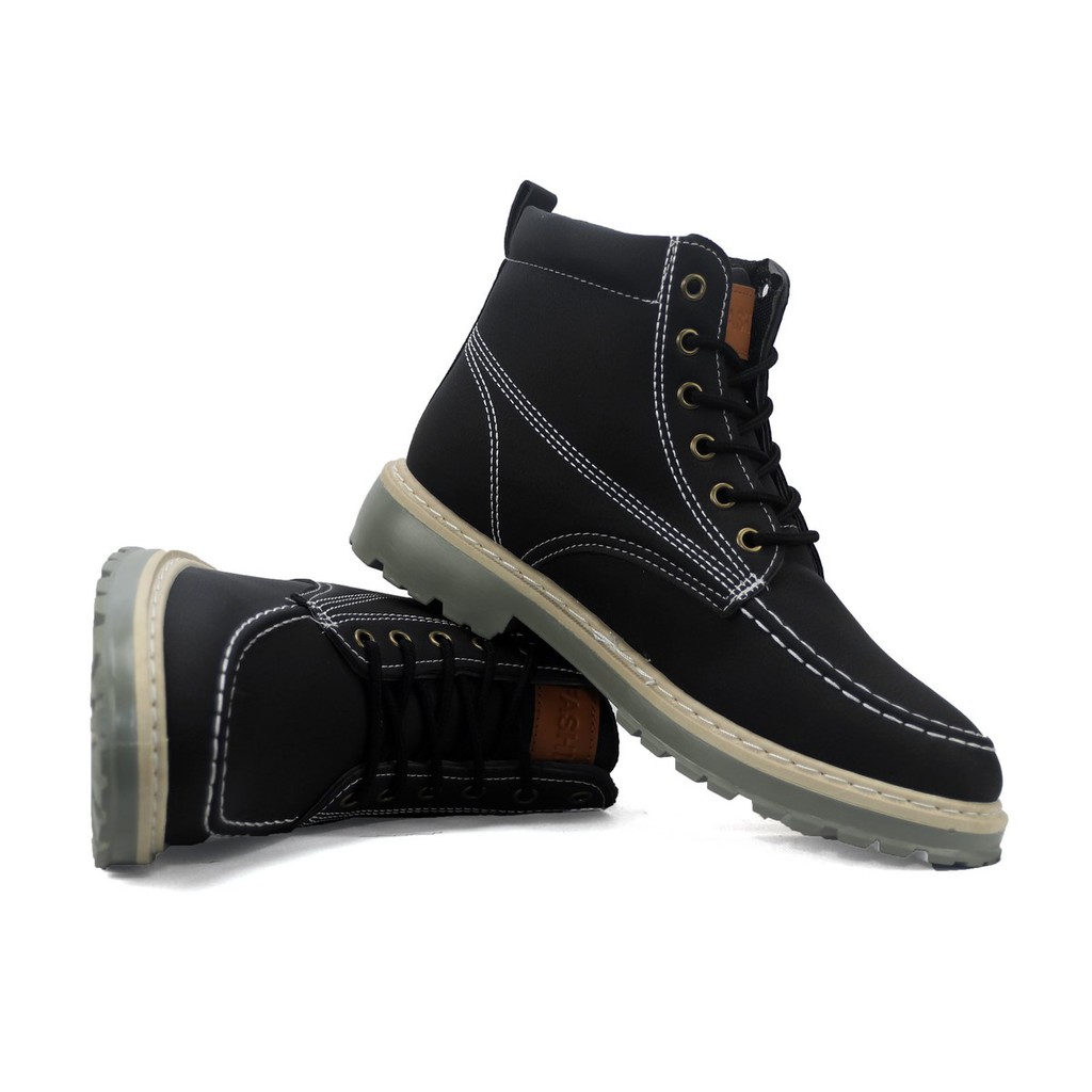 Giày Martin Nam Cổ Cao Siêu Chất Đen BCC008