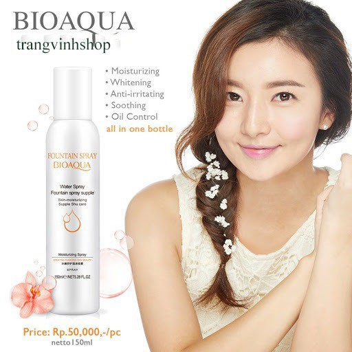 [Hàng nội địa]Xịt khoáng dưỡng ẩm kiểm soát dầu Bioaqua 3 mùi Hot spring, Việt quất, Hương hoa 150ml | BigBuy360 - bigbuy360.vn