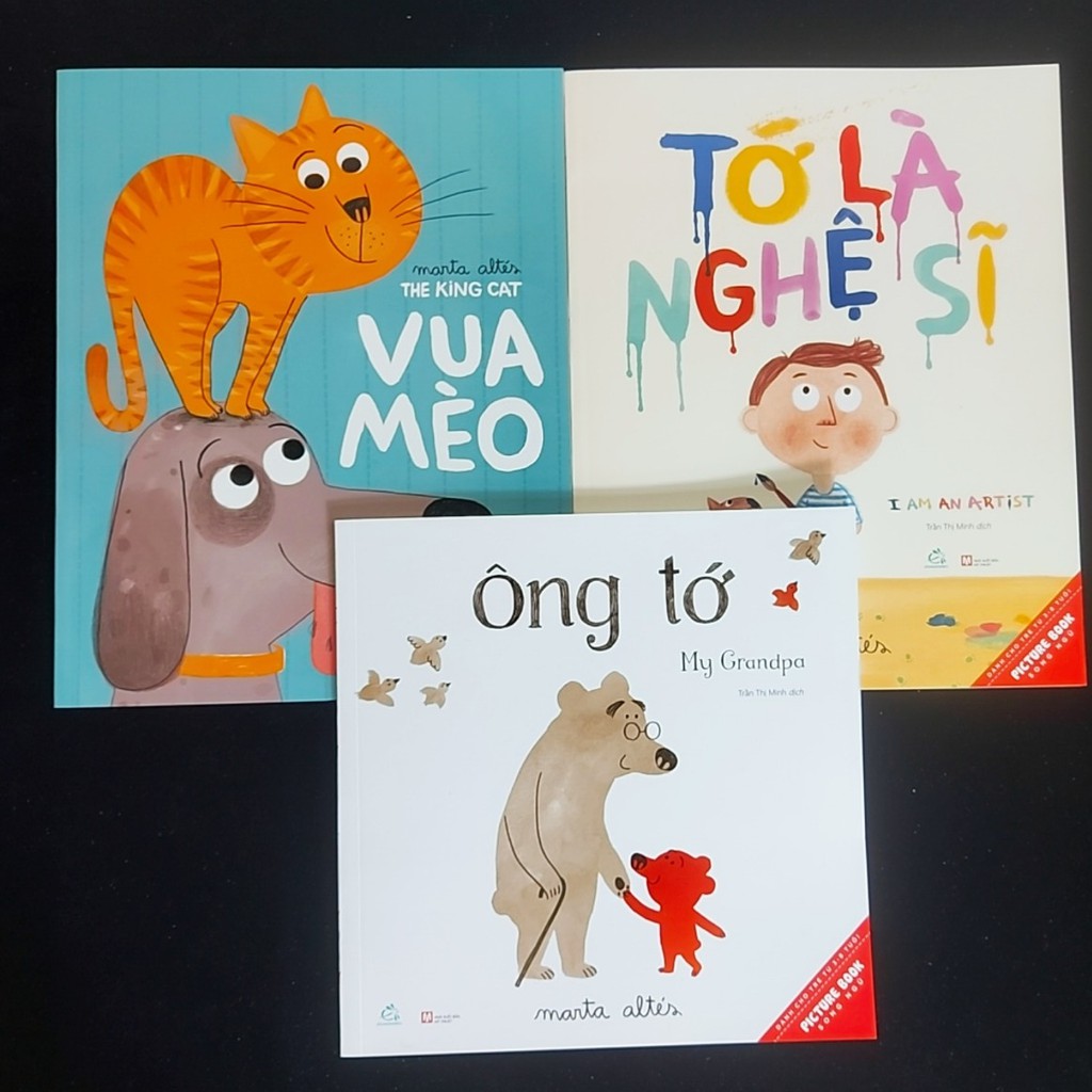 Sách - Combo 3 cuốn picture book song ngữ- Tớ là nghệ sĩ, Ông tớ, vua Mèo của Marta Altés (dành cho bé 3+)