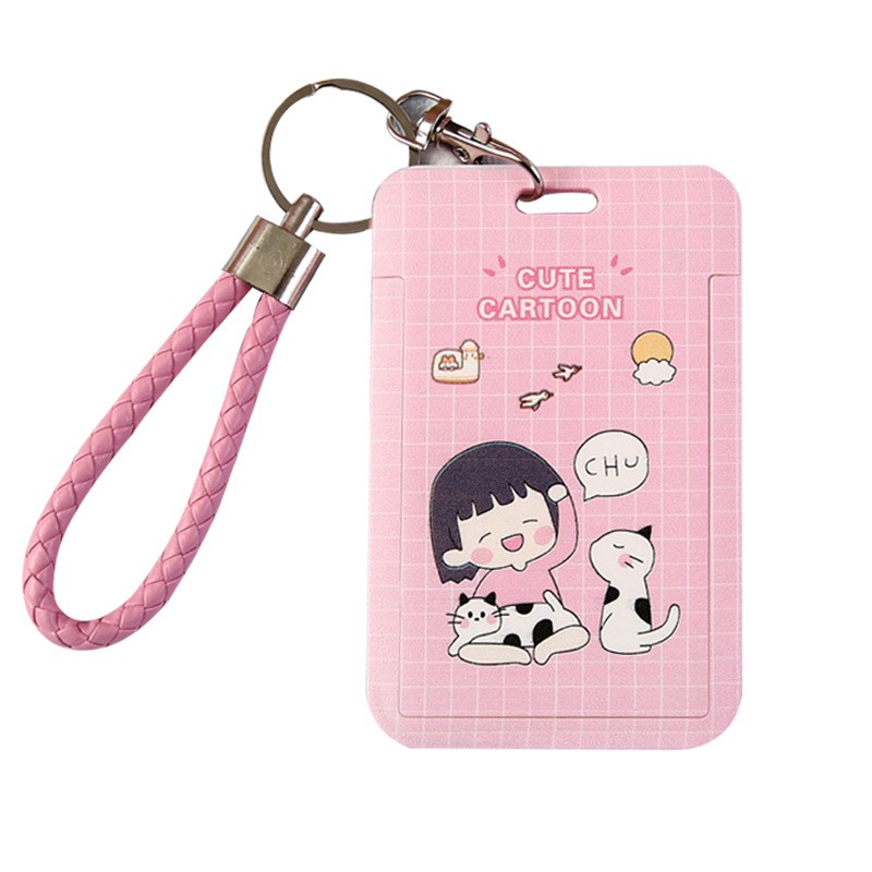 Bao Đựng Thẻ Tên Thẻ Xe Đa Năng Bìa Nhựa Trượt Hoạ Tiết Dễ Thương