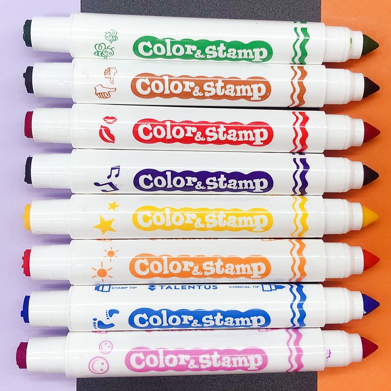 Bút dạ quang RUIXIANG hai đầu 8 màu dễ giặt dành cho trẻ em