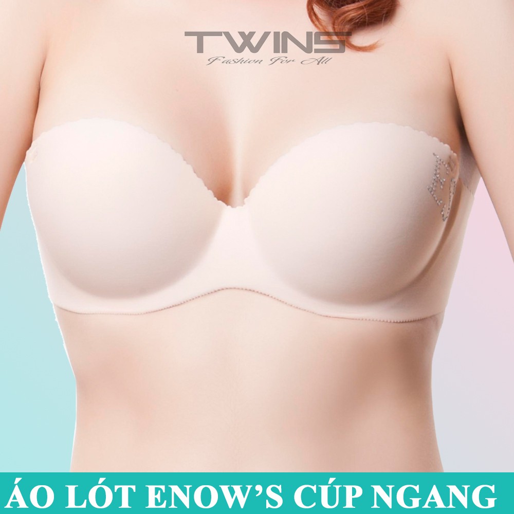 Áo ngực nữ su đúc không đường may nâng ngực tạo khe Enow's 903 có gọng mút vừa cúp ngang mềm mịn size 32-34-36-38