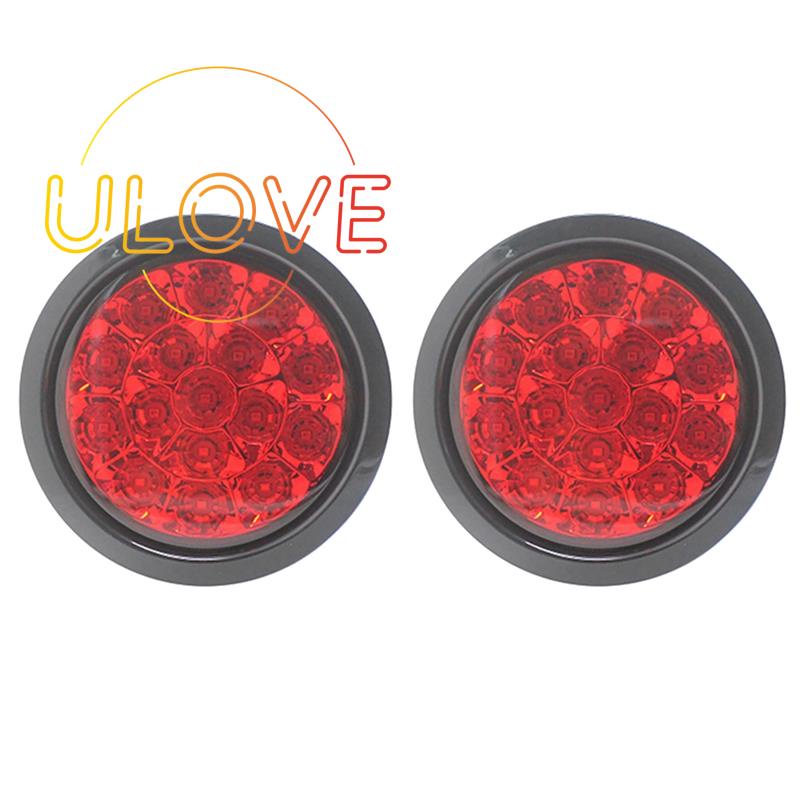 Set 2 Đèn Led Tròn Đỏ 12V-24V 16 Bóng Gắn Đuôi Xe Tải