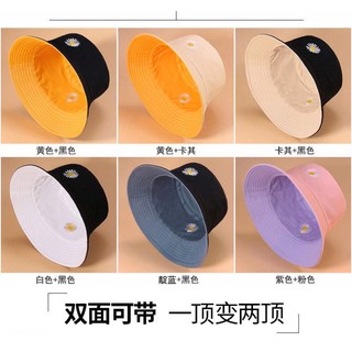 Mũ Bucket Hoa Theo Phong Cách Hàn Quốc- Nón Bucket Đen Trơn Thời Trang
