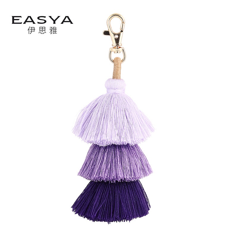 Móc Khóa Tua Rua Ba Lớp Phong Cách bohemian Thời Trang 2022