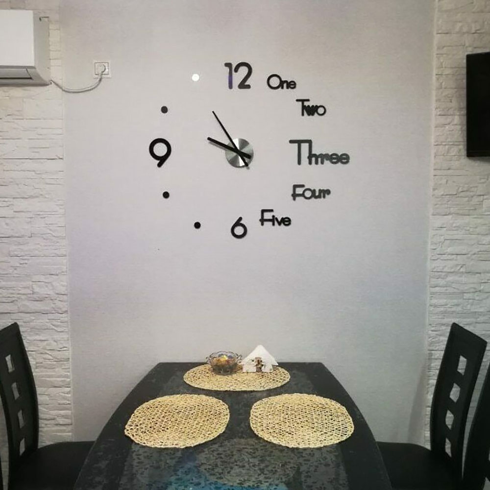 Đồng hồ dán tường bằng nhựa acrylic cỡ lớn 75x75cm phong cách sáng tạo