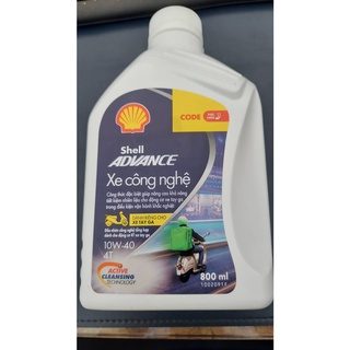 Dầu nhớt 4t shell advance techbike scooter xe công nghệ 10w40 sl 0.8l