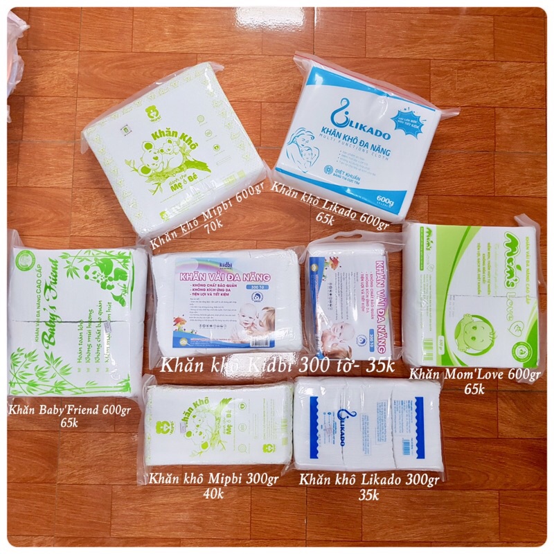 Khăn vải khô đa năng bịch 600gram