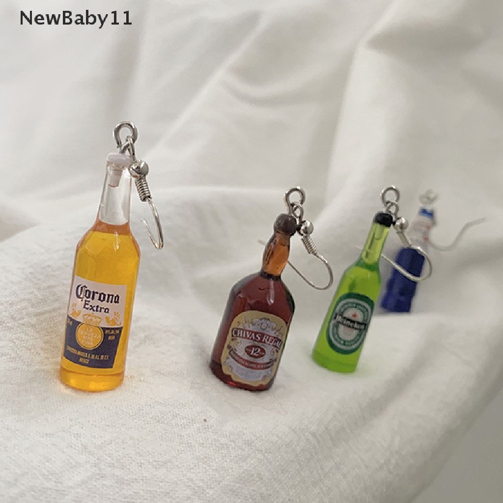 Đôi hoa tai hình chai bia bằng nhựa resin độc đáo dành cho nữ