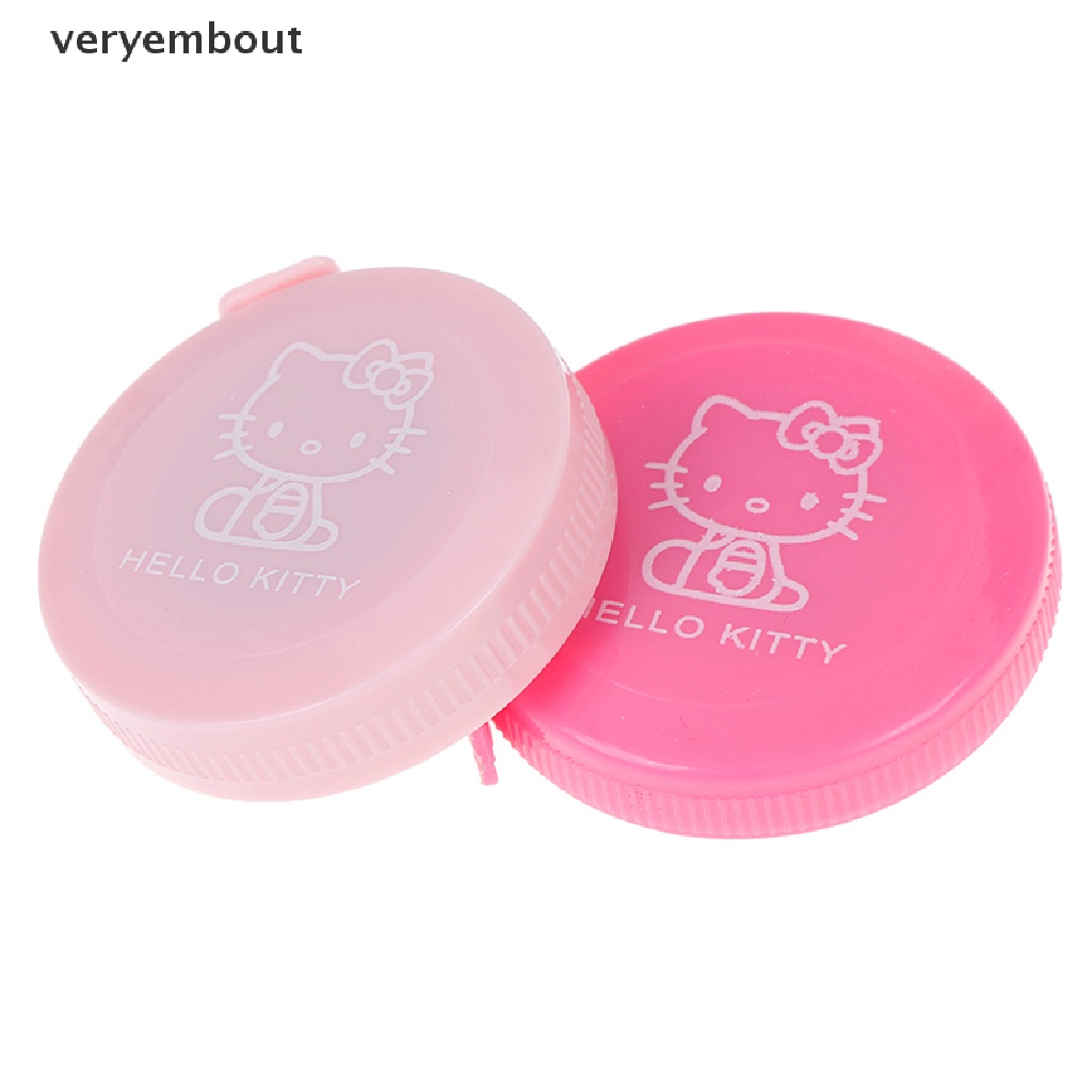 【ut】 HELLO KITTY Cute Retractable Tape Measure Cartoon Floppy Ruler Family KT Cat .