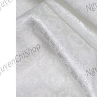 ⚡Giá gốc⚡ vải gấm lụa vân màu trắng chất đẹp khổ rộng 1m5