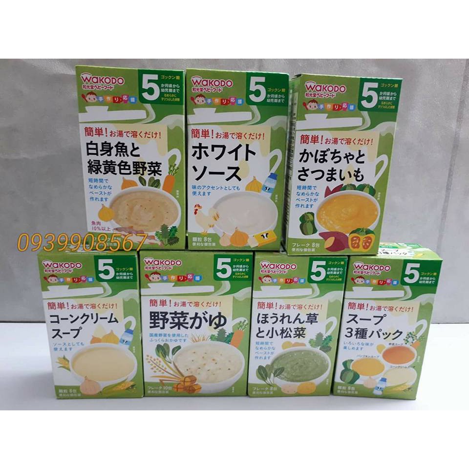BỘT ĂN DẶM Wakodo cho bé 5 tháng, 7 tháng