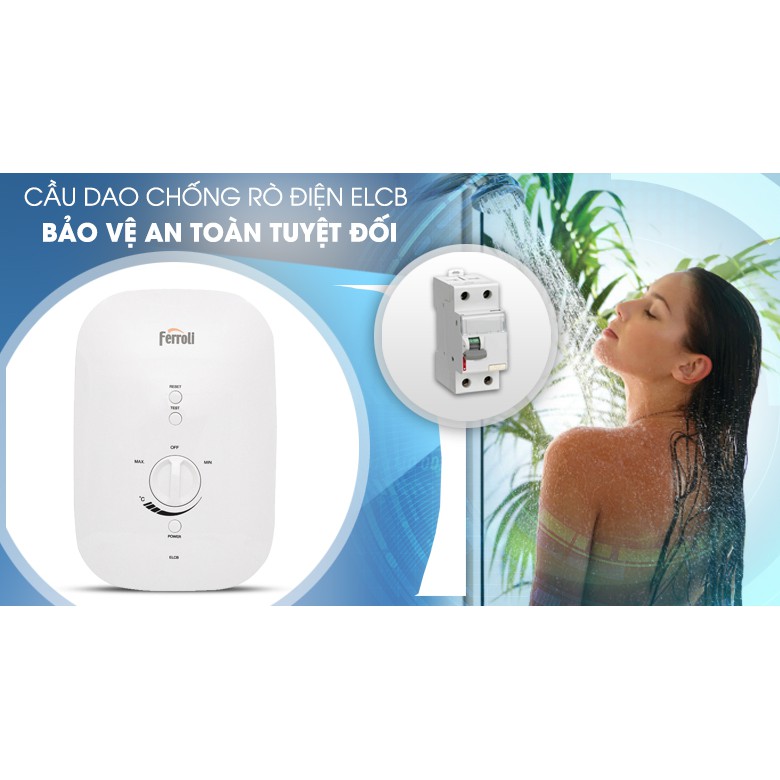 Máy nước nóng trực tiếp không bơm Ferroli Divo SSN 4.5S 4500W