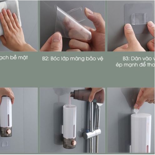 Hộp ấn nhả dầu gội dầu xả nhựa ABS cao cấp treo tường thông minh - Có 2 màu Xanh và Trắng