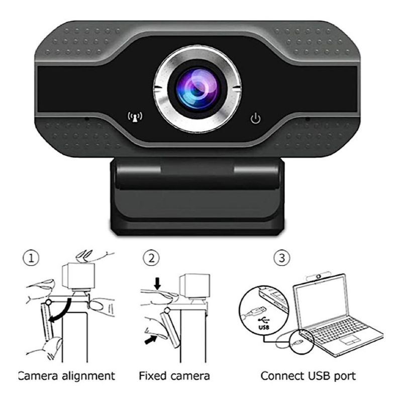 Webcam Mini USB 1080P Xoay Được Có Kẹp Gắn Máy Tính Laptop Tiện Dụng