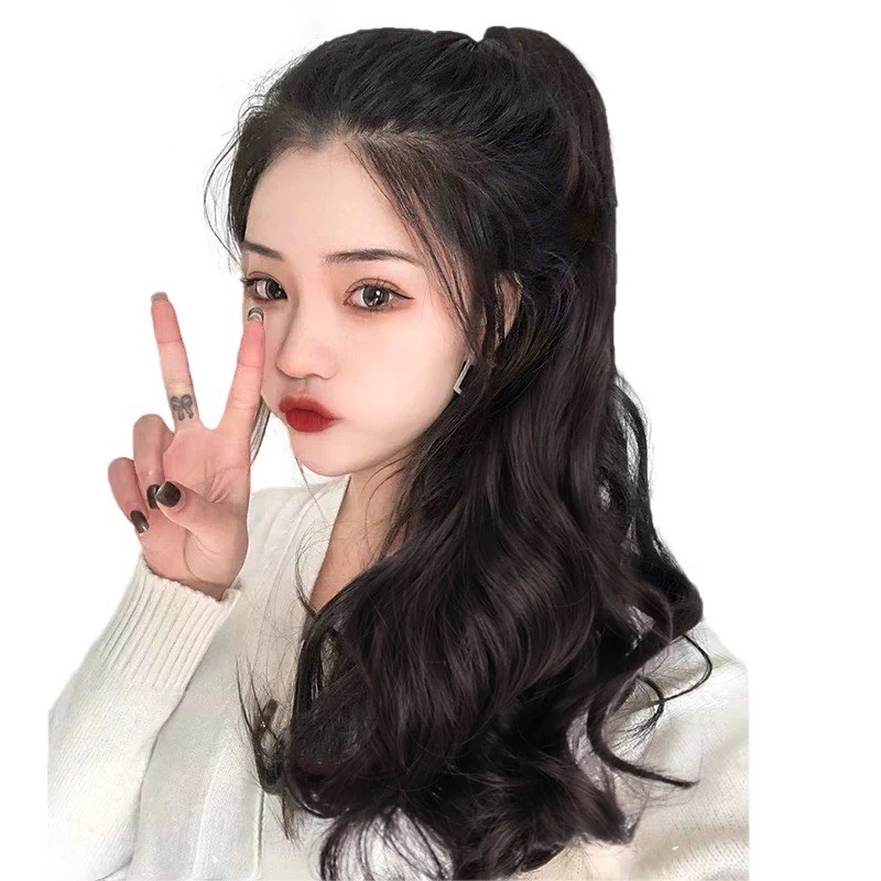 Tóc giả nữ❤️FREESHIP❤️Tóc ngoạm xoăn 50cm