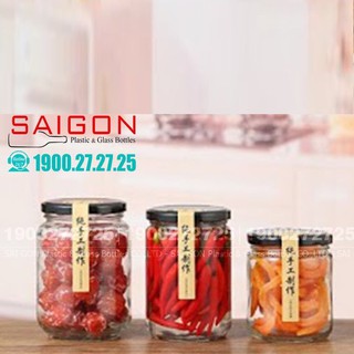 Hũ Gia Vị Thủy Tinh Tròn Trụ Nắp Thiết | Tùy Chọn Dung Tích
