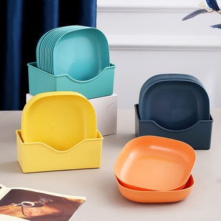 Đĩa đựng thức ăn hình vuông 15cm bằng chất liệu rơm lúa mì dày dặn