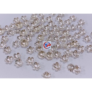 Charm ốp hoa chuẩn bạc 925 bọc hạt chặn hạt làm vòng 6li 8li 10li