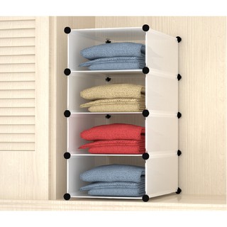 Kệ Nhựa Đa Năng Chia Ngăn Tủ 4 Ô Màu Trắng - Bảo hành 1 năm