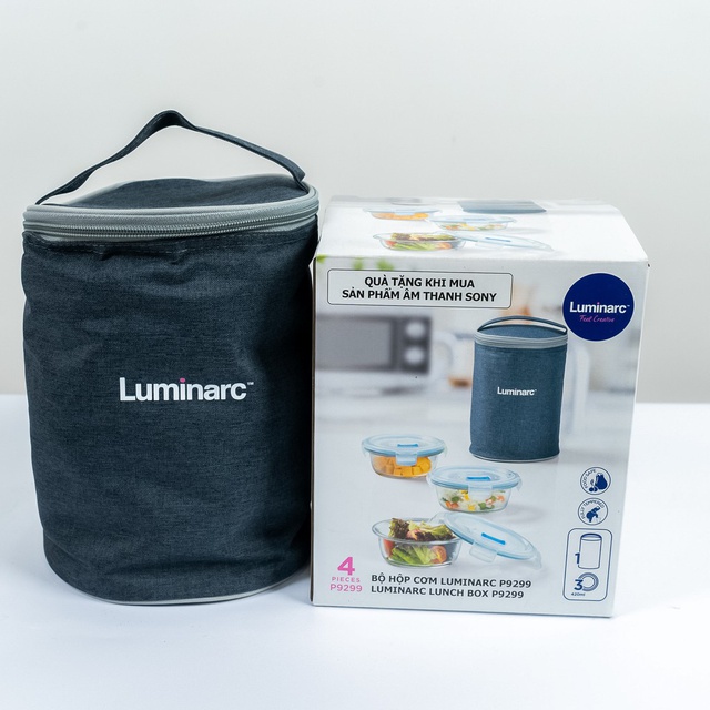BỘ 3 HỘP CƠM THỦY TINH LUMINARC + TÚI | BigBuy360 - bigbuy360.vn