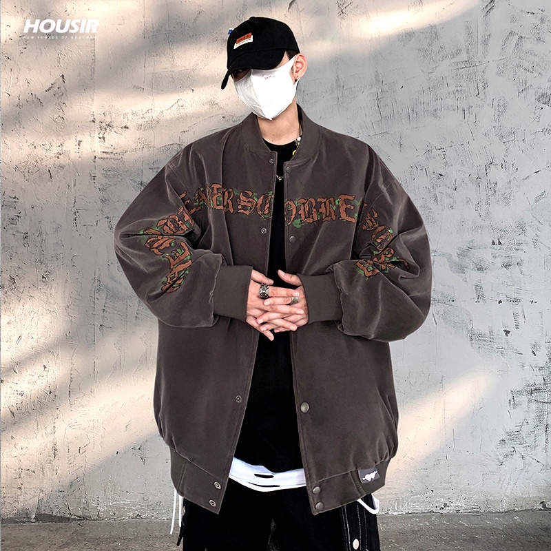 Áo khoác bóng chày phong cách hip hop cá tính hợp thời trang dành cho cặp đôi