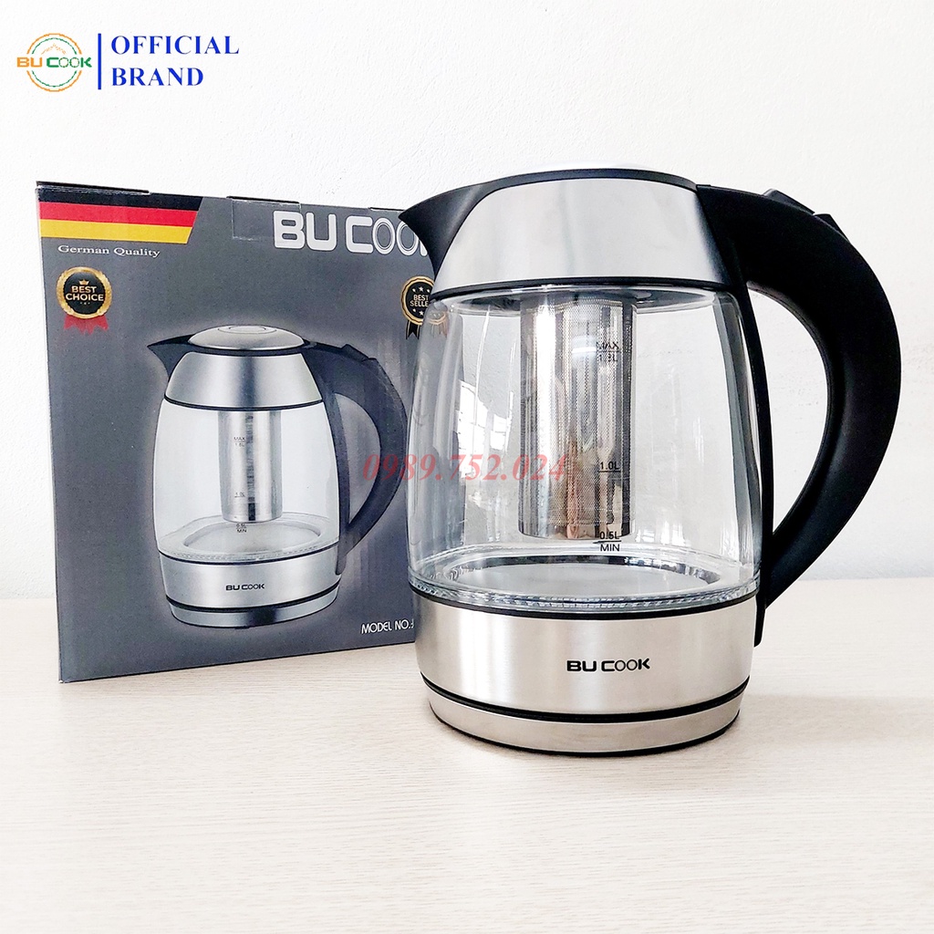 Ấm Siêu Tốc Bình Siêu Tốc Thủy Tinh Của Đức BUCOOK BNP0802 - 1.8L