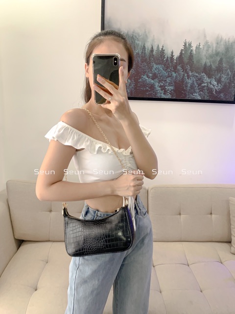Túi Kẹp Nách Thời Trang Nữ Hàn Quốc SEUN Đẹp Cao Cấp Hot Trend - Túi Đeo Chéo Da Cá Sấu Cronabag | BigBuy360 - bigbuy360.vn