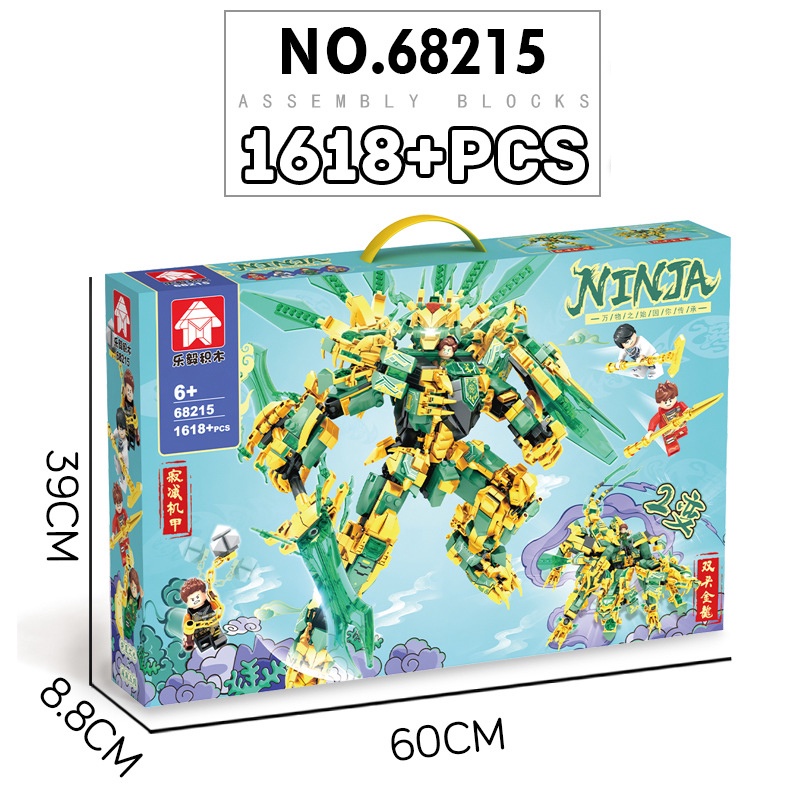 Đồ chơi Lắp ráp Robot Phantom NinjaGo, LY68215 Rồng thần Ninja Go, Xếp hình thông minh, Mô hình phim nổi tiếng [