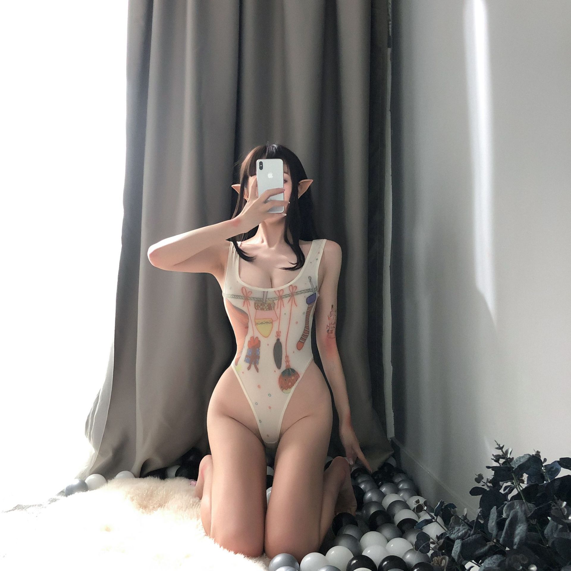 Áo liền quần lót một mảnh họa tiết hoạt hình độc đáo thiết kế co giãn thời trang gợi cảm cho nữ | BigBuy360 - bigbuy360.vn