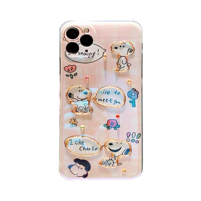 Ốp điện thoại họa tiết hoạt hình Snoopy dễ thương cho iPhone 7p/8p/x/xs/xs max/xr/11/12/13/promax