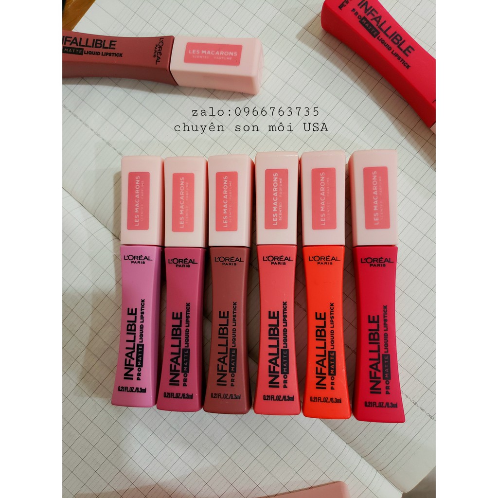 Son LOreal Infallible Pro Matte Les Macarons Scented Liquid Lipstick Chính hãng mỹ